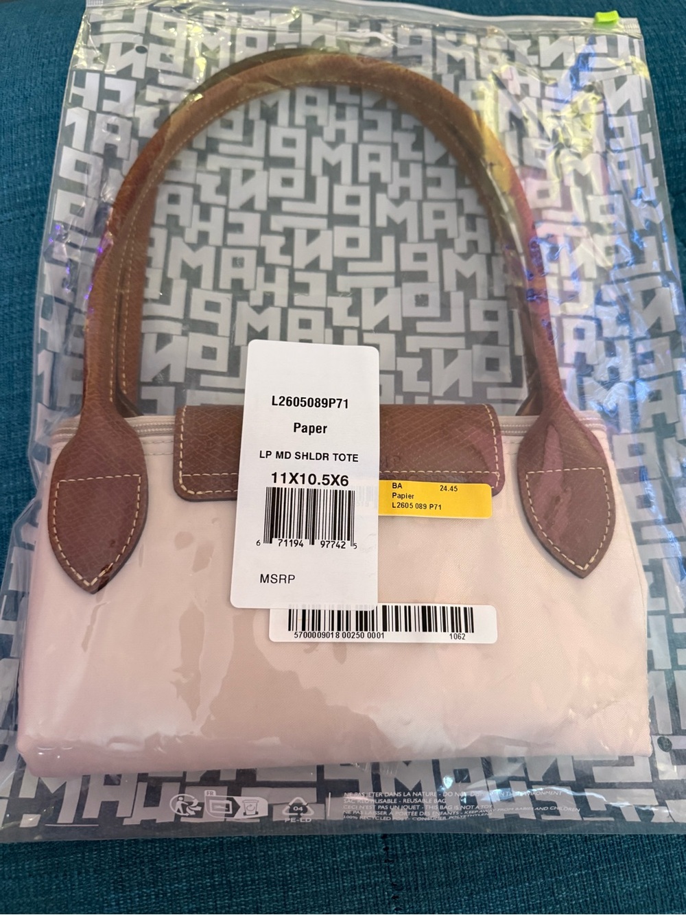 Longchamp Le Pliage Original Medium Nylon Tote Bag (Paper color)